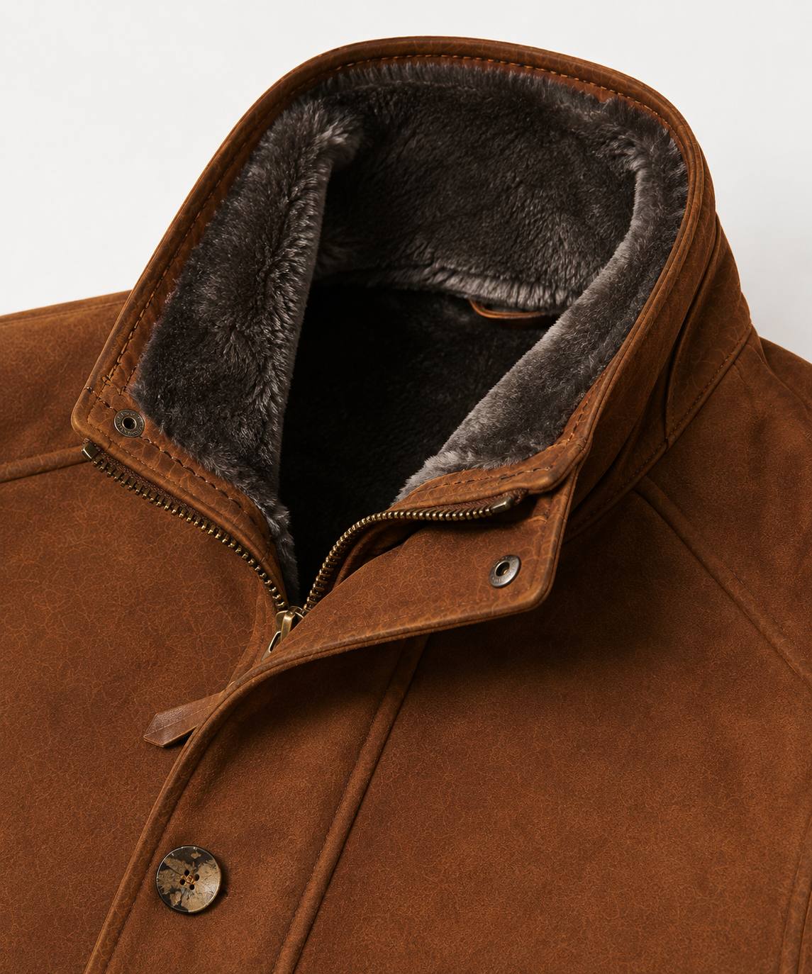 Mikinley Shearling Coat - Brown Cognac