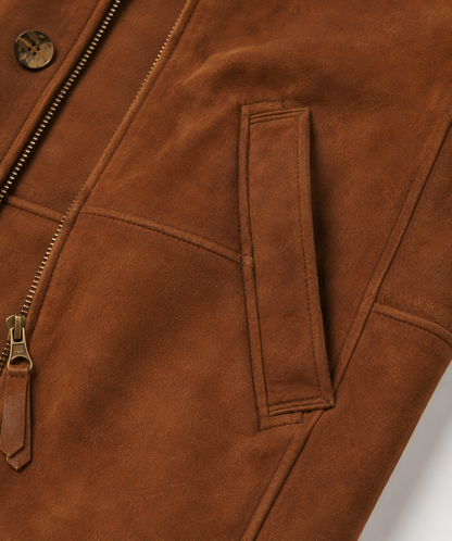 Mikinley Shearling Coat - Brown Cognac