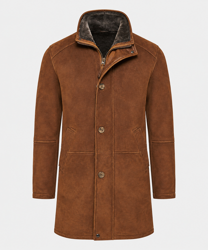 Mikinley Shearling Coat - Brown Cognac