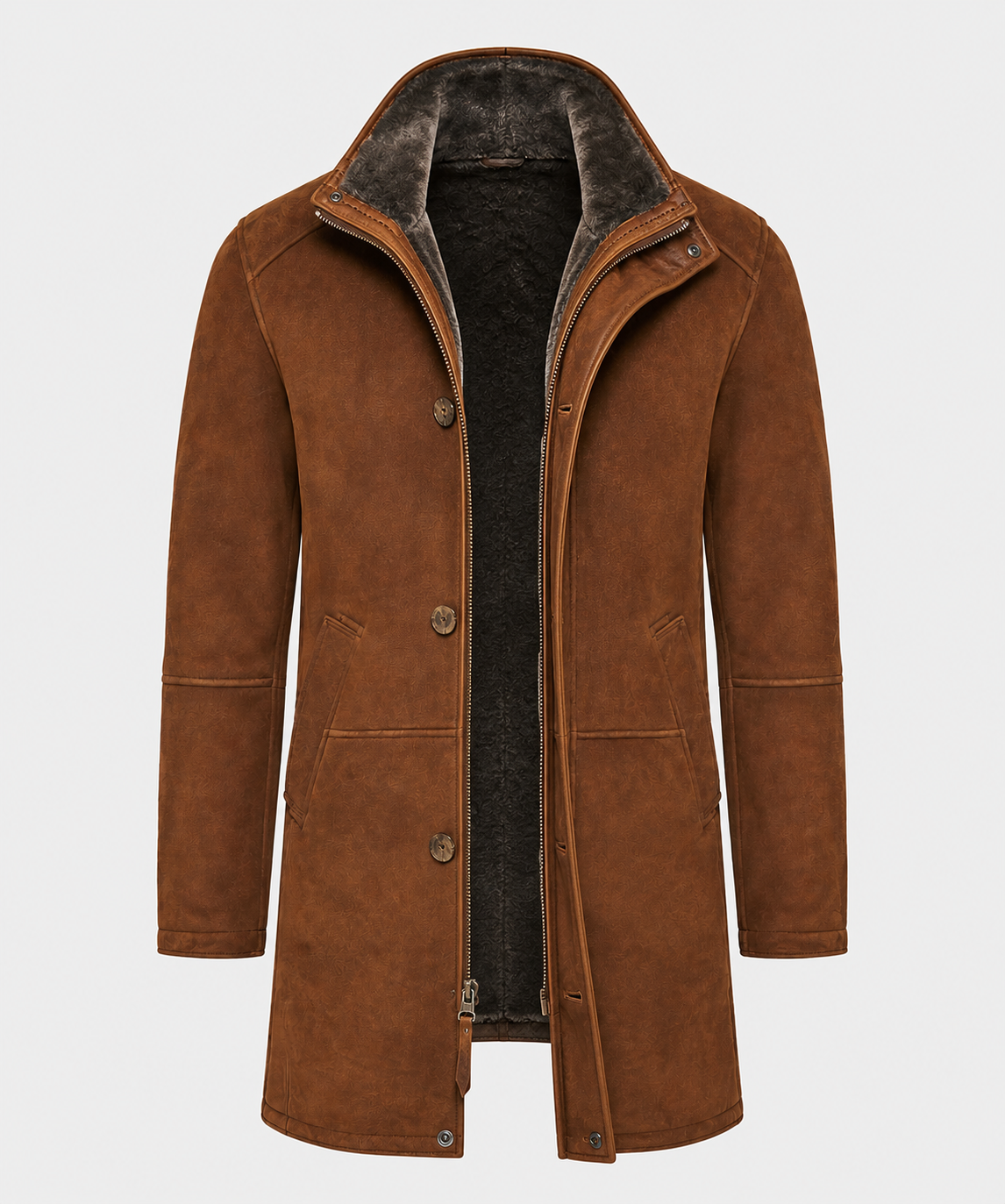 Mikinley Shearling Coat - Brown Cognac