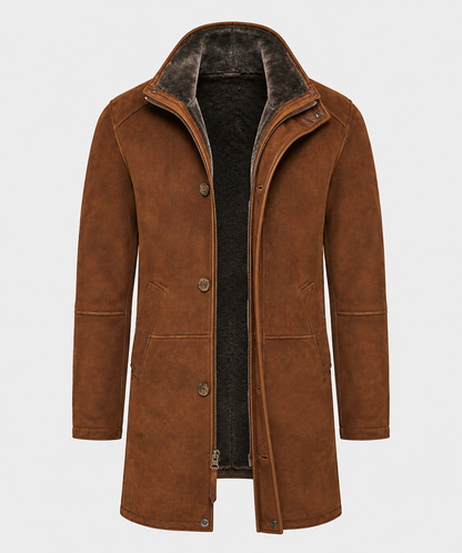Mikinley Shearling Coat - Brown Cognac