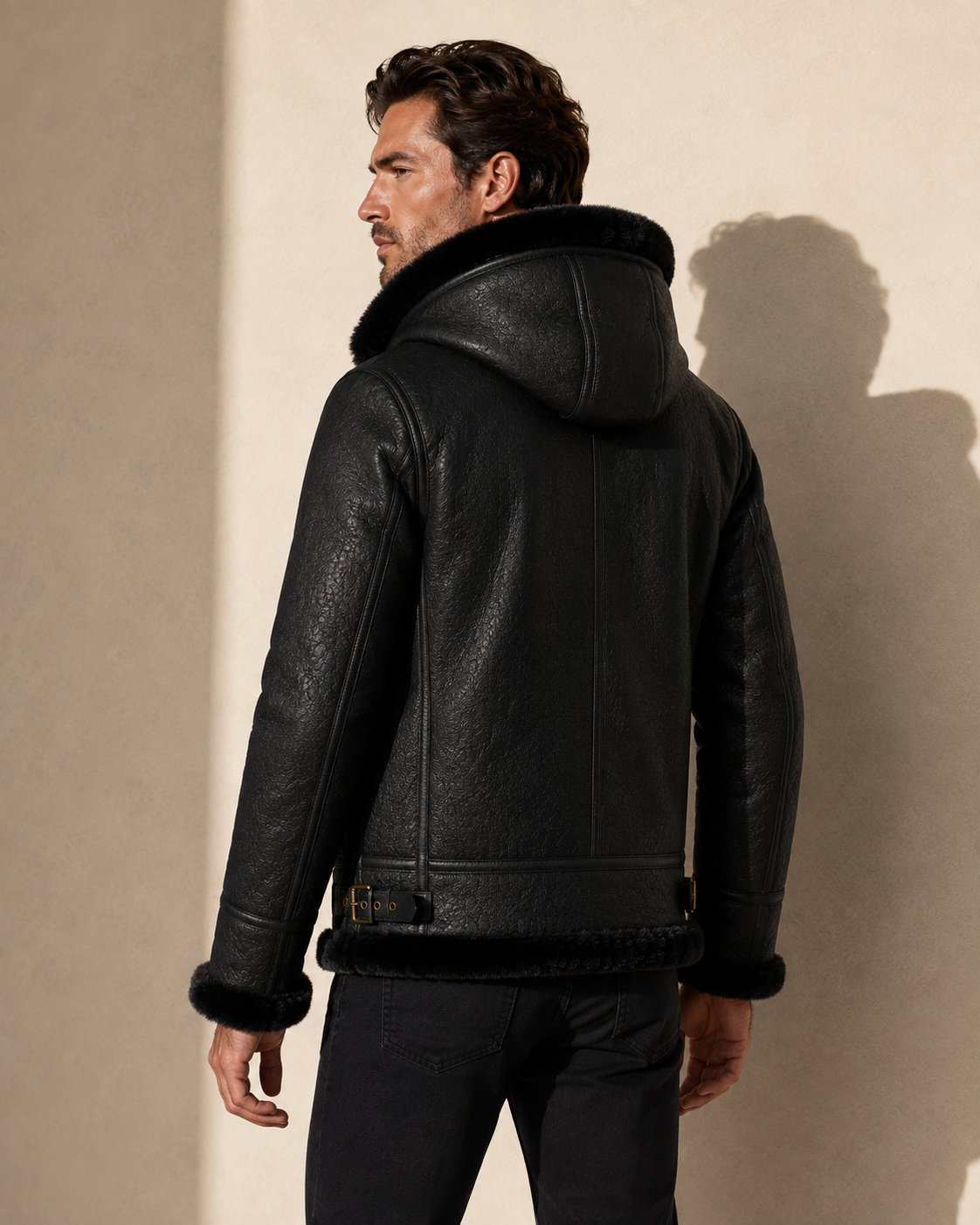 Nash Shearling Jacket - Black