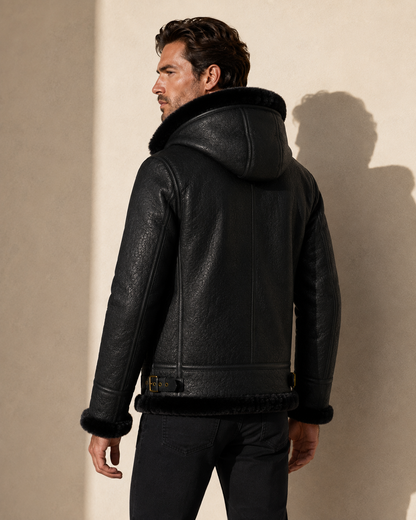 Nash Shearling Jacket - Black