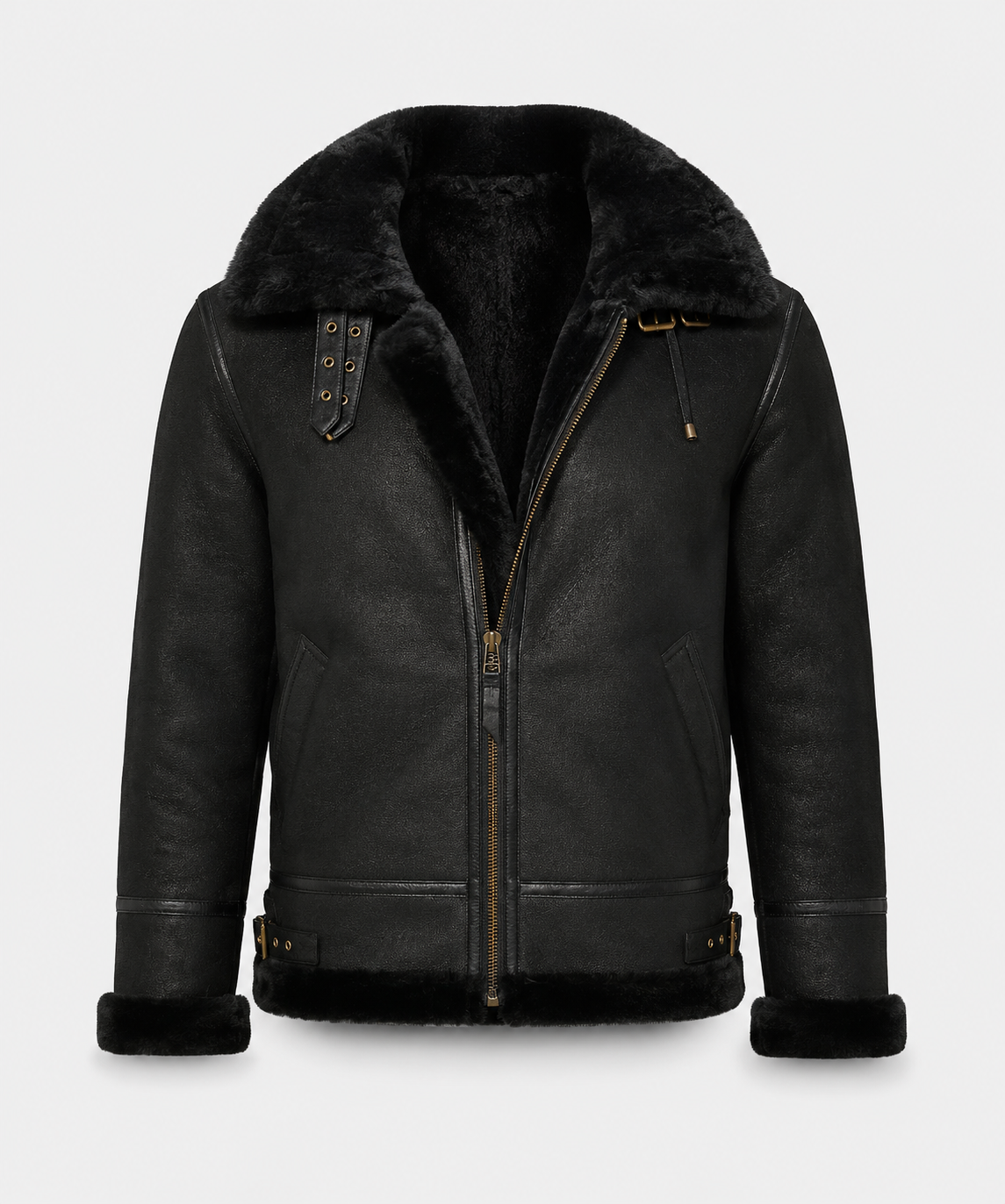 Nash Shearling Jacket - Black
