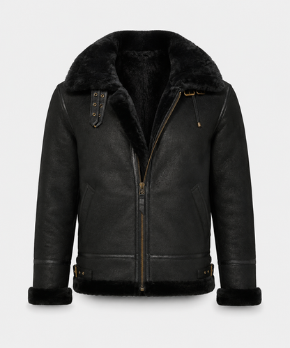 Nash Shearling Jacket - Black