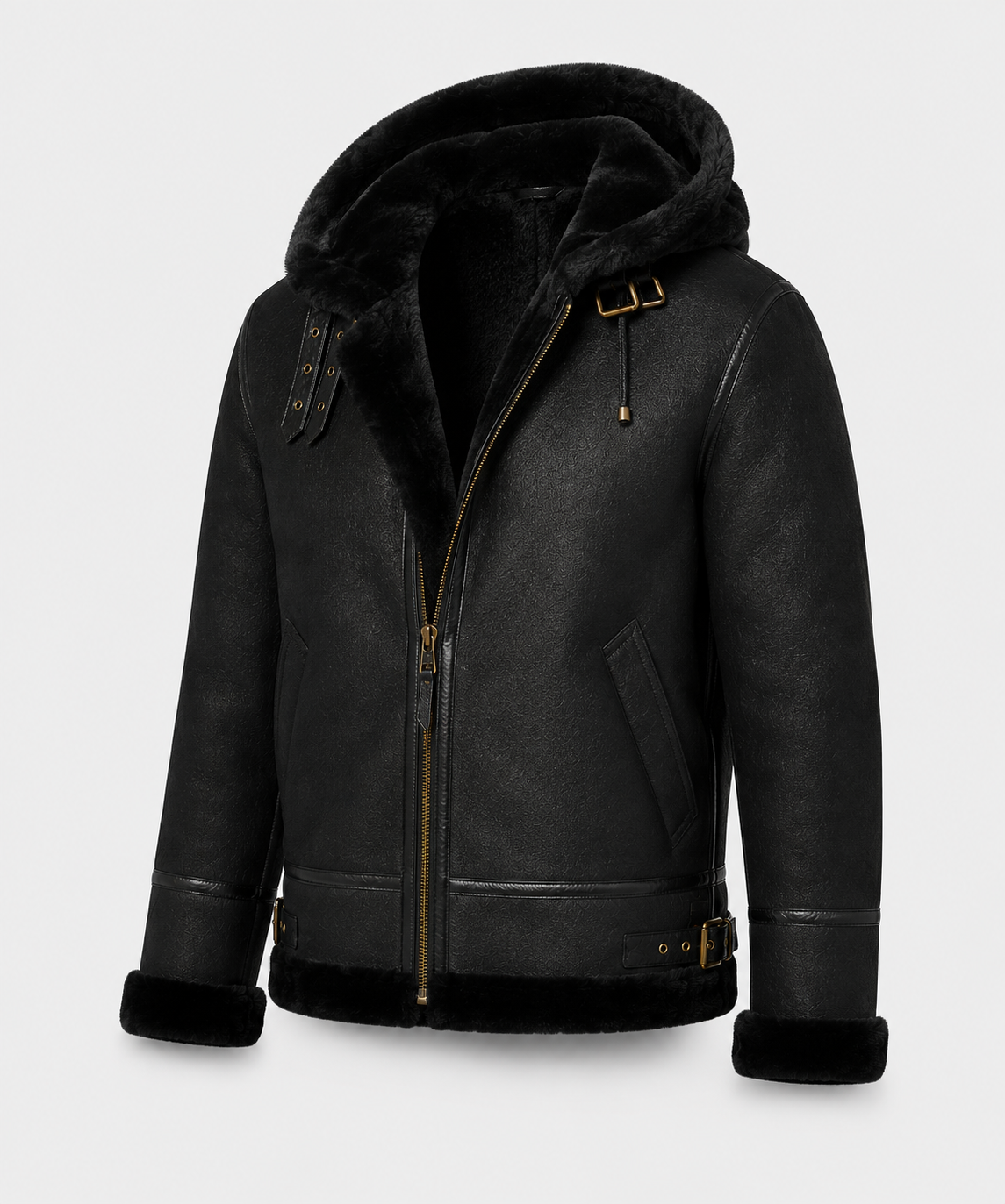 Nash Shearling Jacket - Black