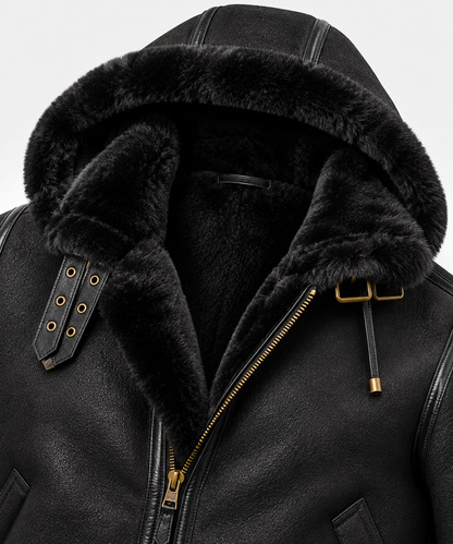 Nash Shearling Jacket - Black