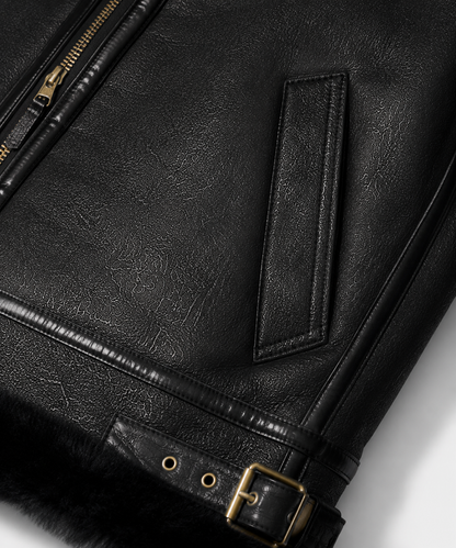 Nash Shearling Jacket - Black