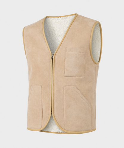 Nolan Shearling Gilet - Cream White (Reversible)