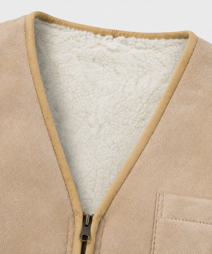 Nolan Shearling Gilet - Cream White (Reversible)