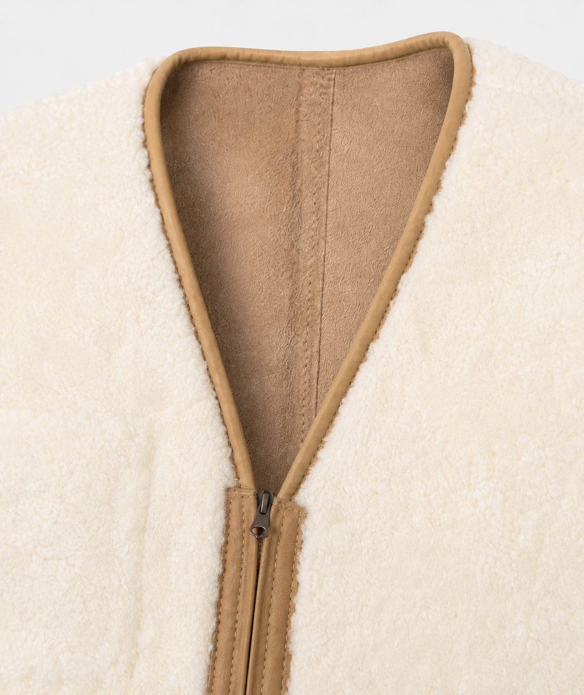 Nolan Shearling Gilet - Cream White (Reversible)