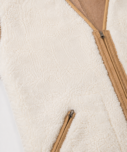 Nolan Shearling Gilet - Cream White (Reversible)