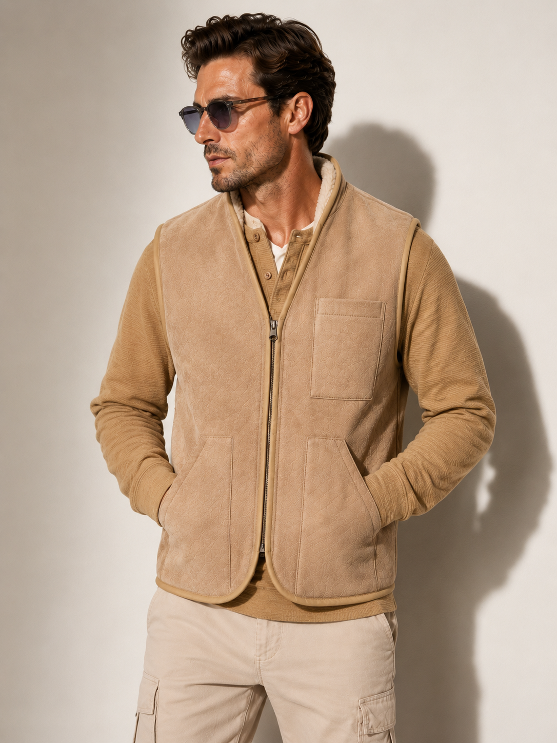 Nolan Shearling Gilet - Cream White (Reversible)