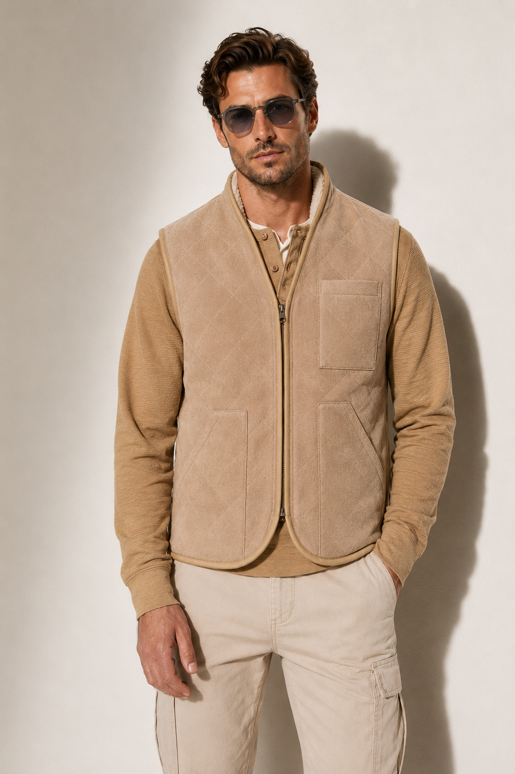 Nolan Shearling Gilet - Cream White (Reversible)