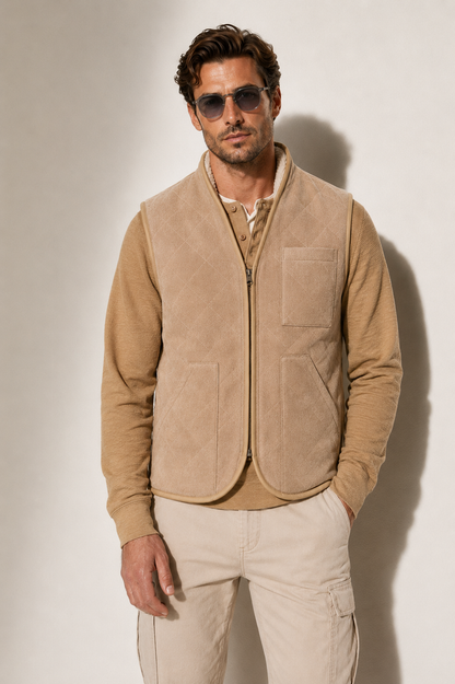 Nolan Shearling Gilet - Cream White (Reversible)