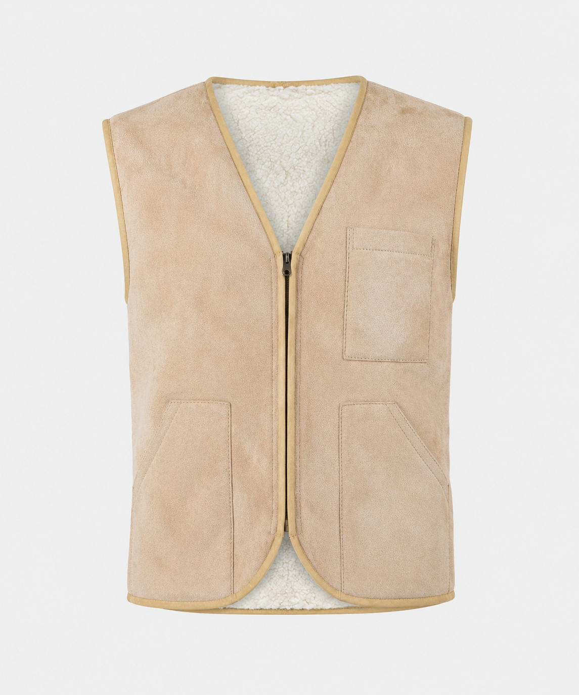 Nolan Shearling Gilet - Cream White (Reversible)