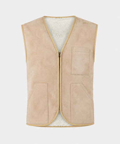 Nolan Shearling Gilet - Cream White (Reversible)