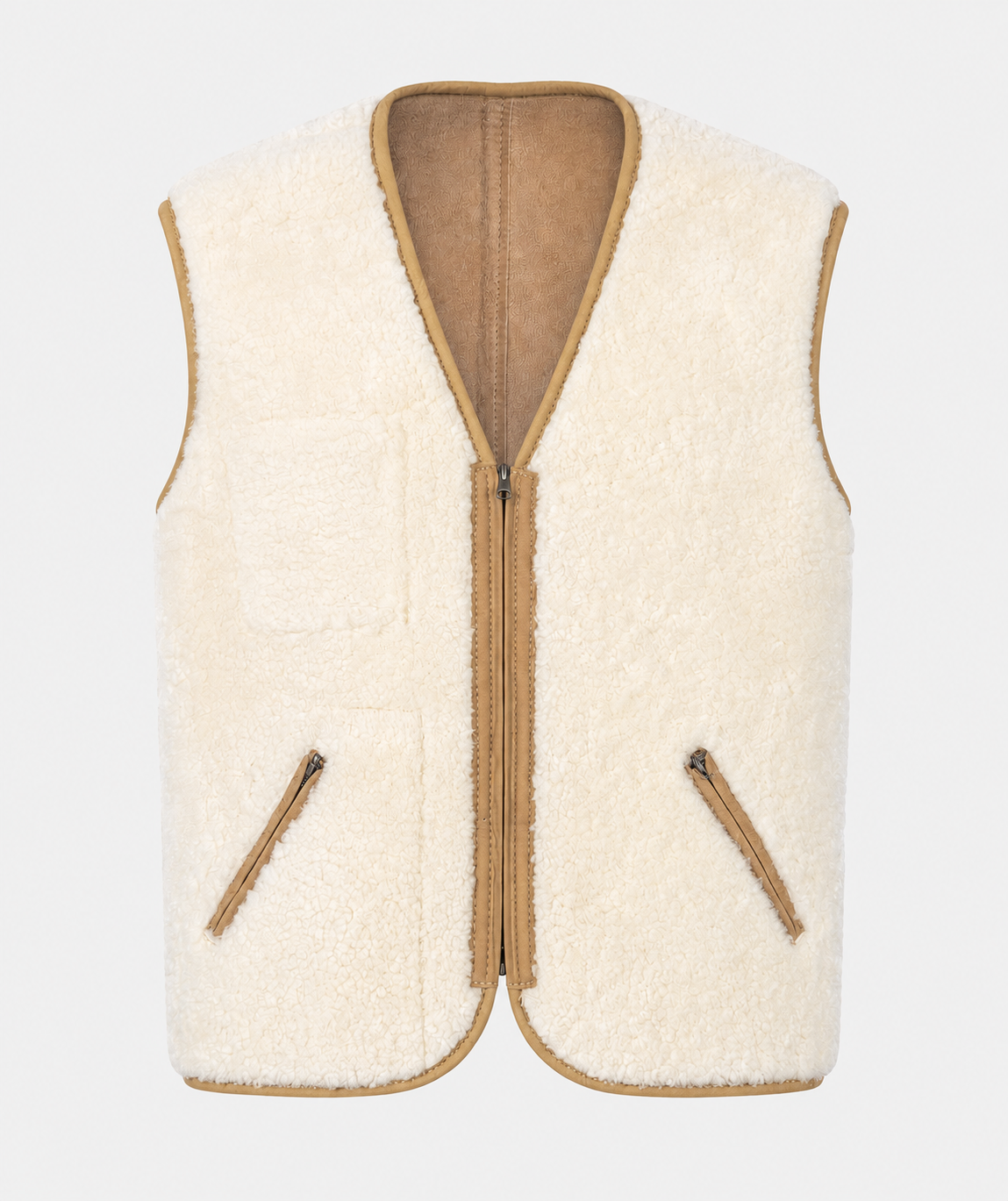 Nolan Shearling Gilet - Cream White (Reversible)