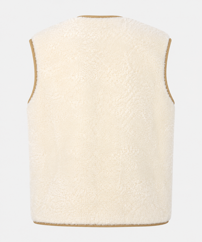 Nolan Shearling Gilet - Cream White (Reversible)