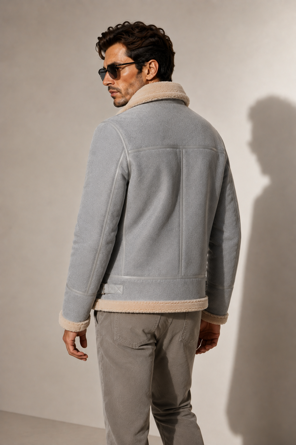 Oliver Shearling Jacket - Light Gray