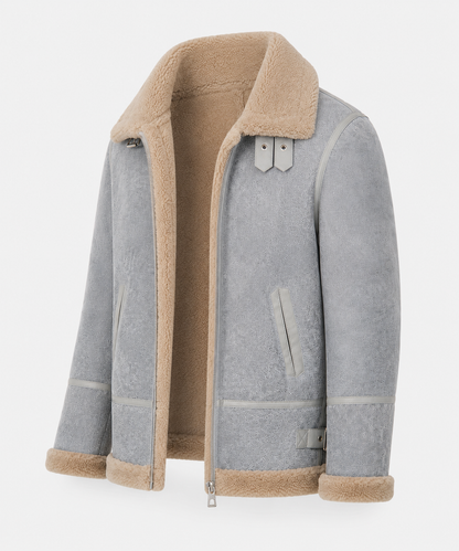 Oliver Shearling Jacket - Light Gray
