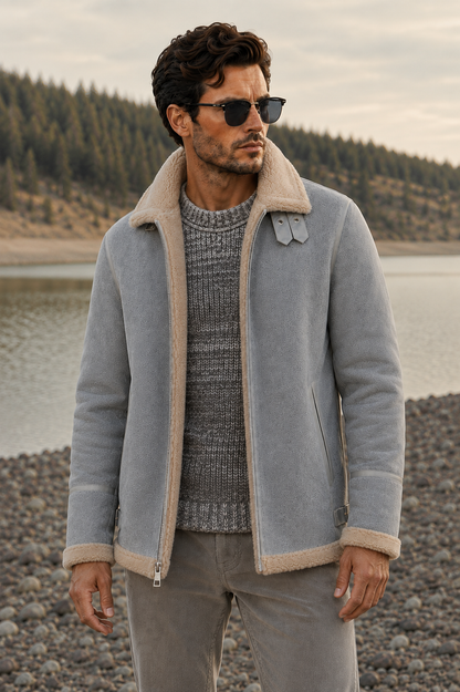 Oliver Shearling Jacket - Light Gray