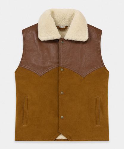 Richie Shearling Gilet - Warm Cognac