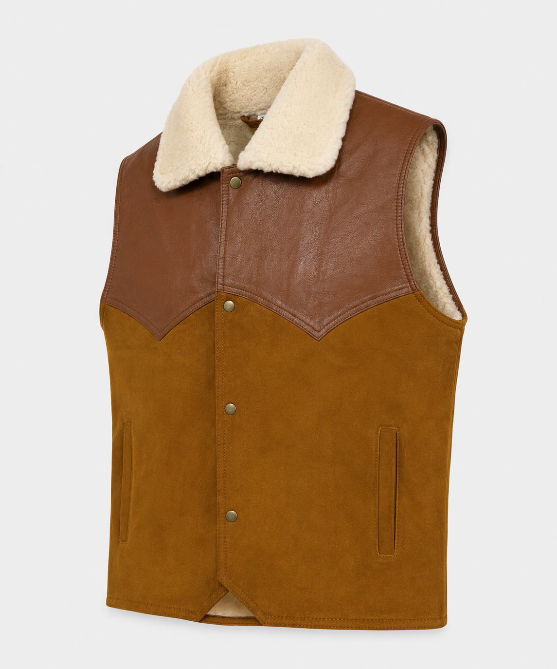 Richie Shearling Gilet - Warm Cognac