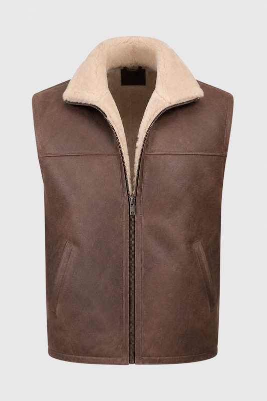 Ripley Shearling Gilet - Brown