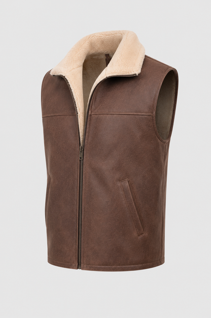 Ripley Shearling Gilet - Brown