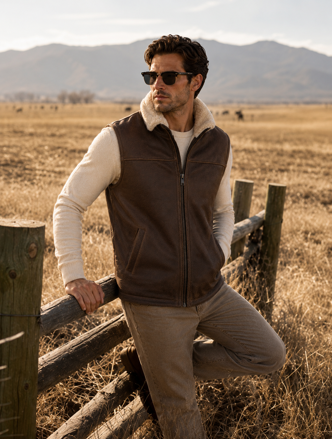 Ripley Shearling Gilet - Brown