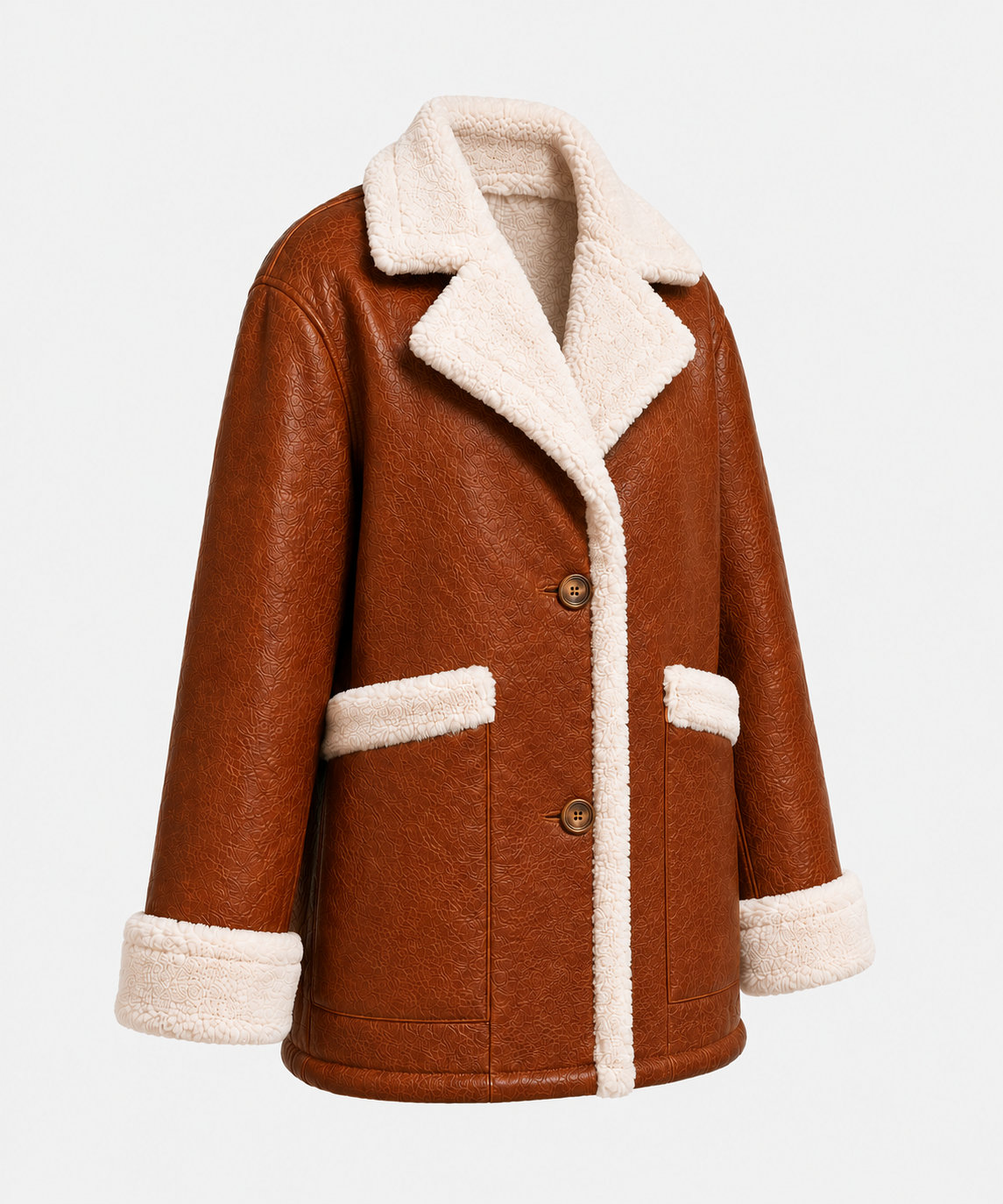 Roberta Shearling Coat - Chestnut Brown - Roberta5