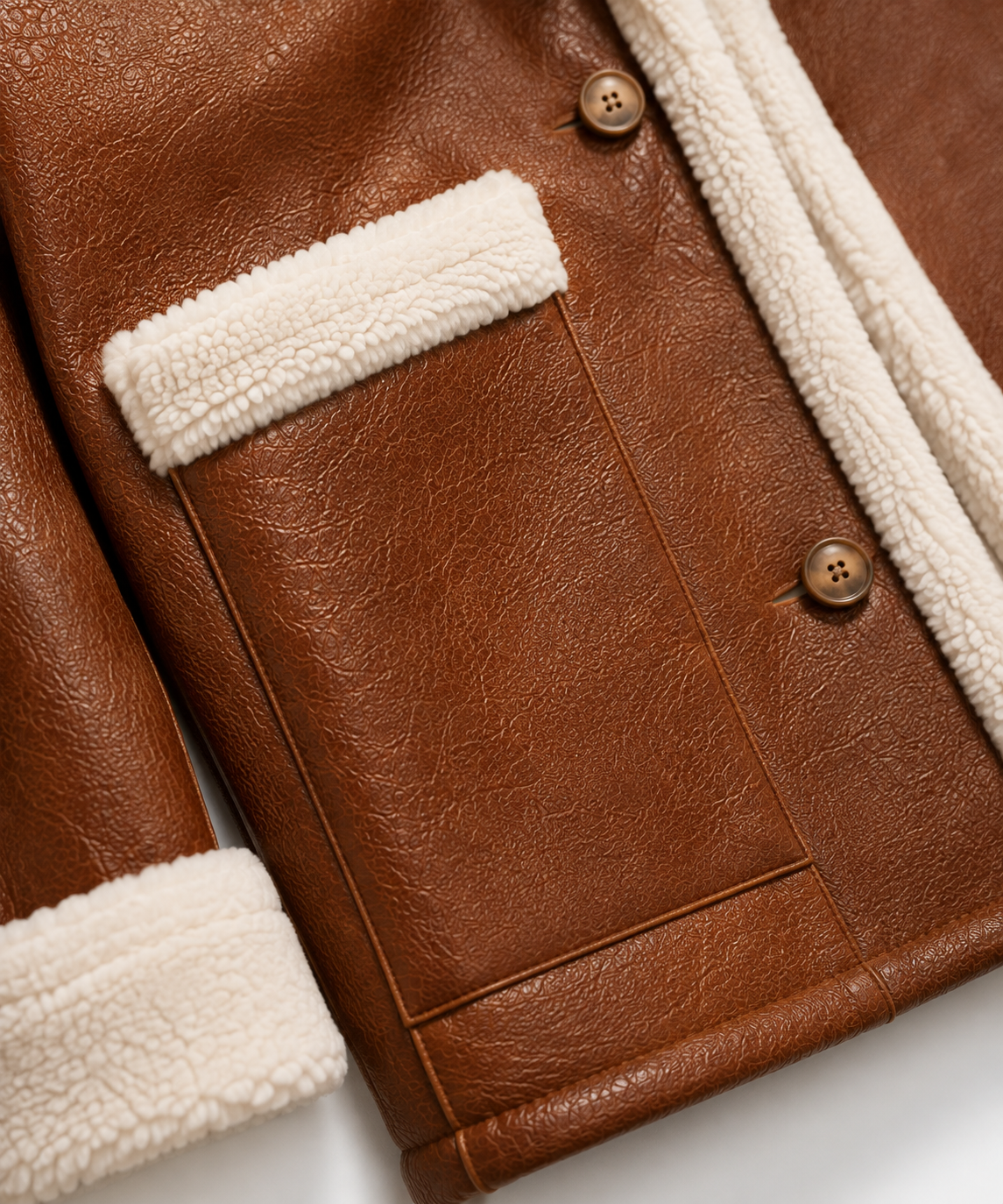 Roberta Shearling Coat - Chestnut Brown - Roberta8