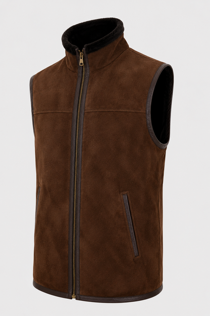 Russell Shearling Gilet - Chocolate Brown