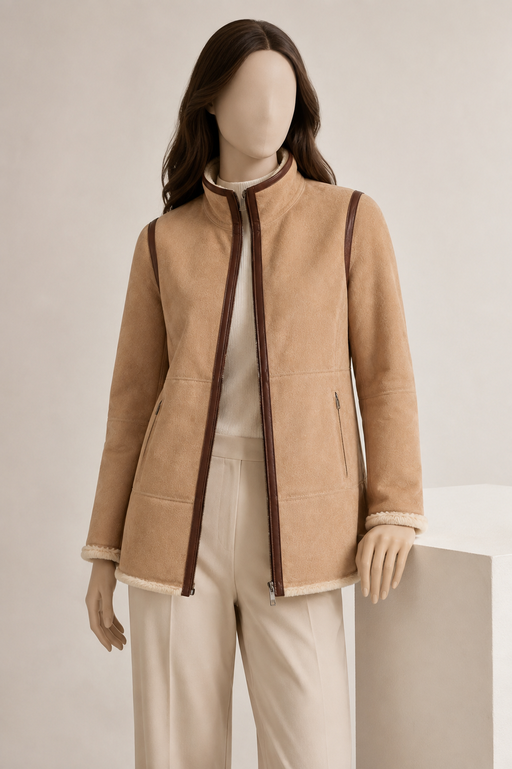 Sierra Shearling Coat - Camel Tan - Sierra1