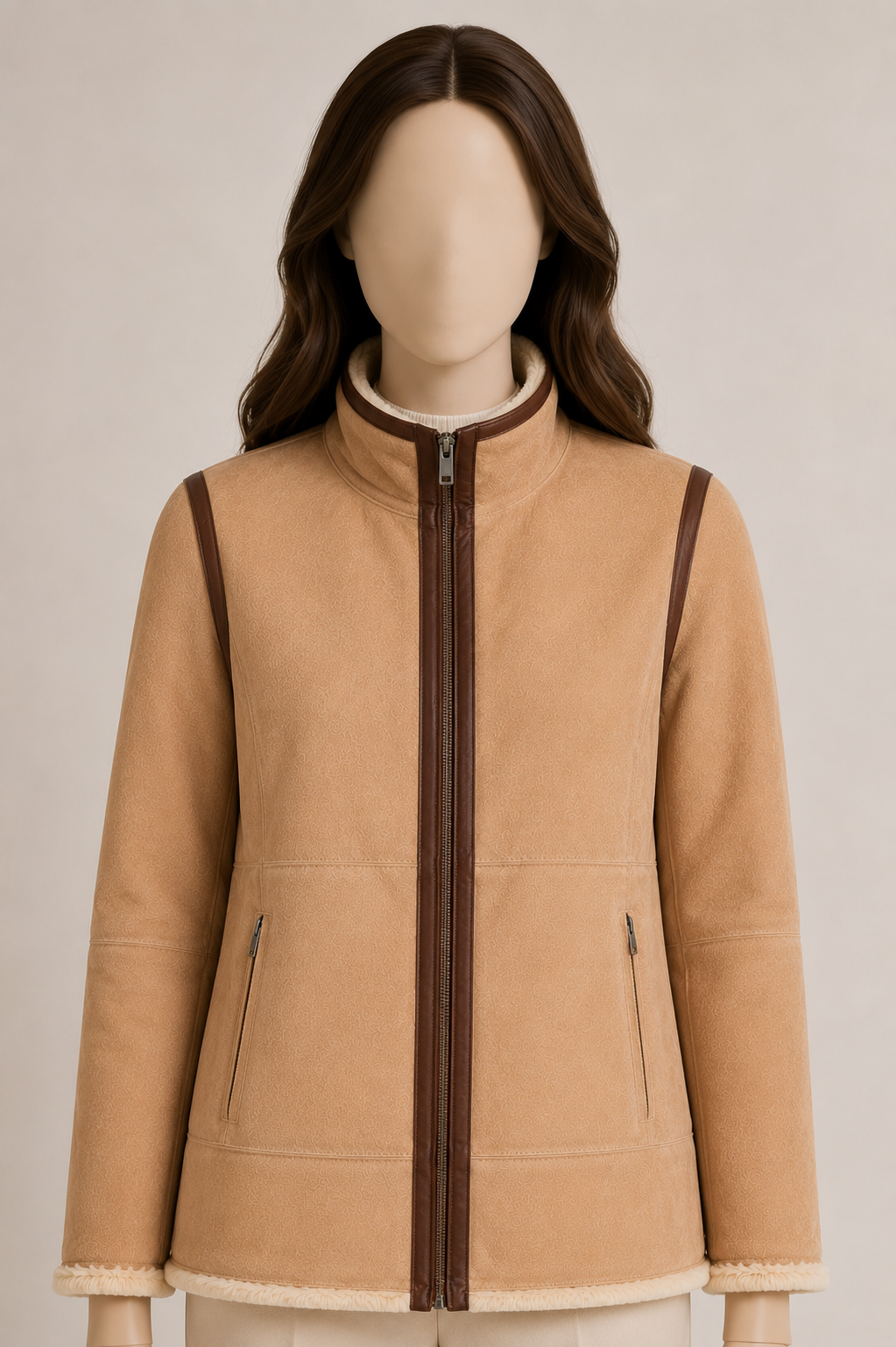 Sierra Shearling Coat - Camel Tan - Sierra3