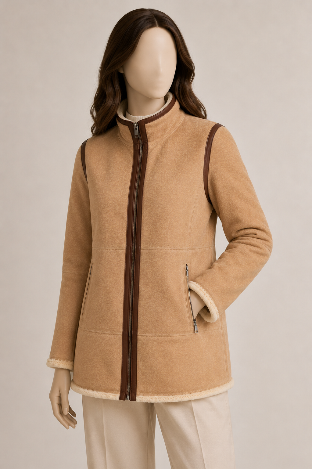 Sierra Shearling Coat - Camel Tan - Sierra4