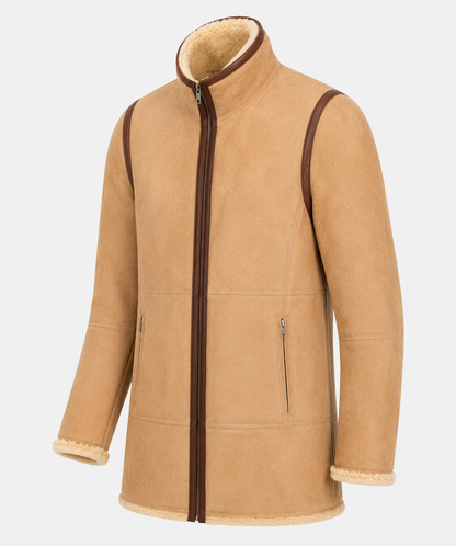 Sierra Shearling Coat - Camel Tan