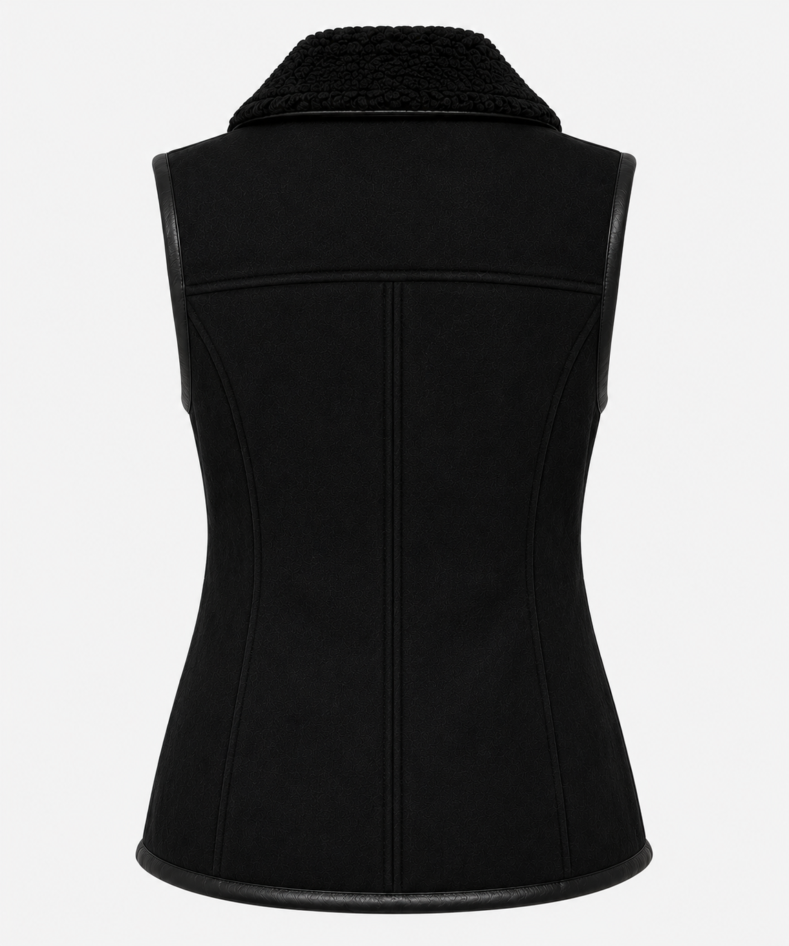 Tofanna Shearling Gilet - Deep Matte Black - Tofanna5
