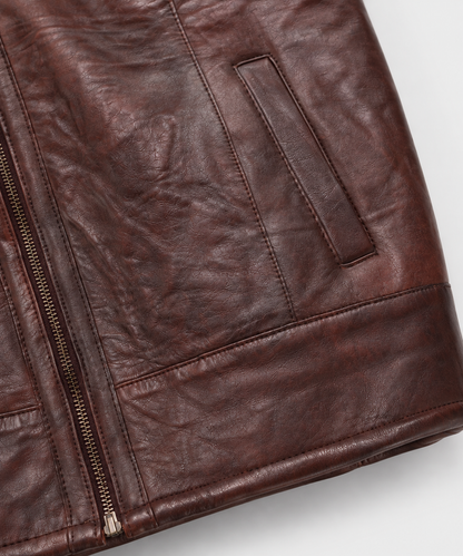 Victor Shearling Gilet - Dark Burgundy
