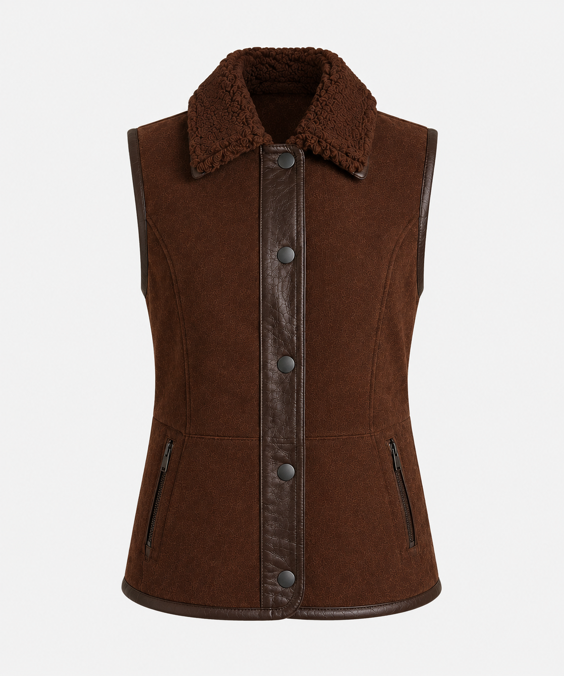 Vienna Shearling Gilet - Dark Chocolate Brown - Vienna4