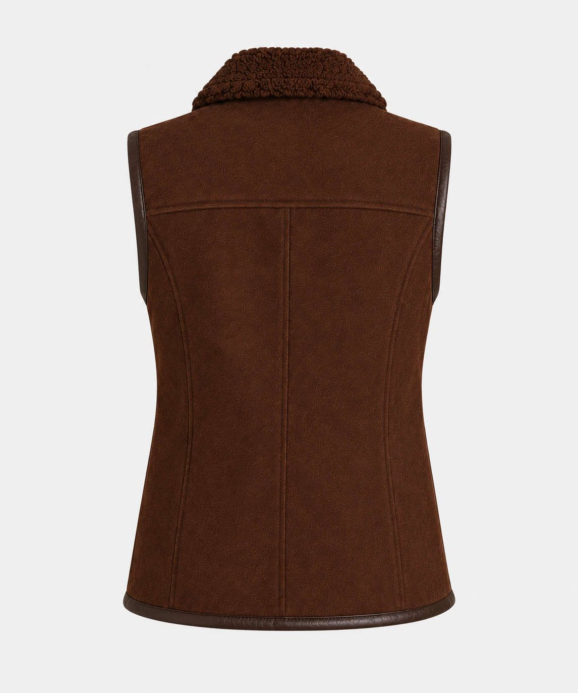 Vienna Shearling Gilet - Dark Chocolate Brown - Vienna5