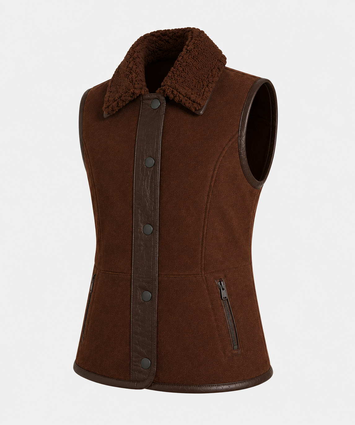 Vienna Shearling Gilet - Dark Chocolate Brown - Vienna6