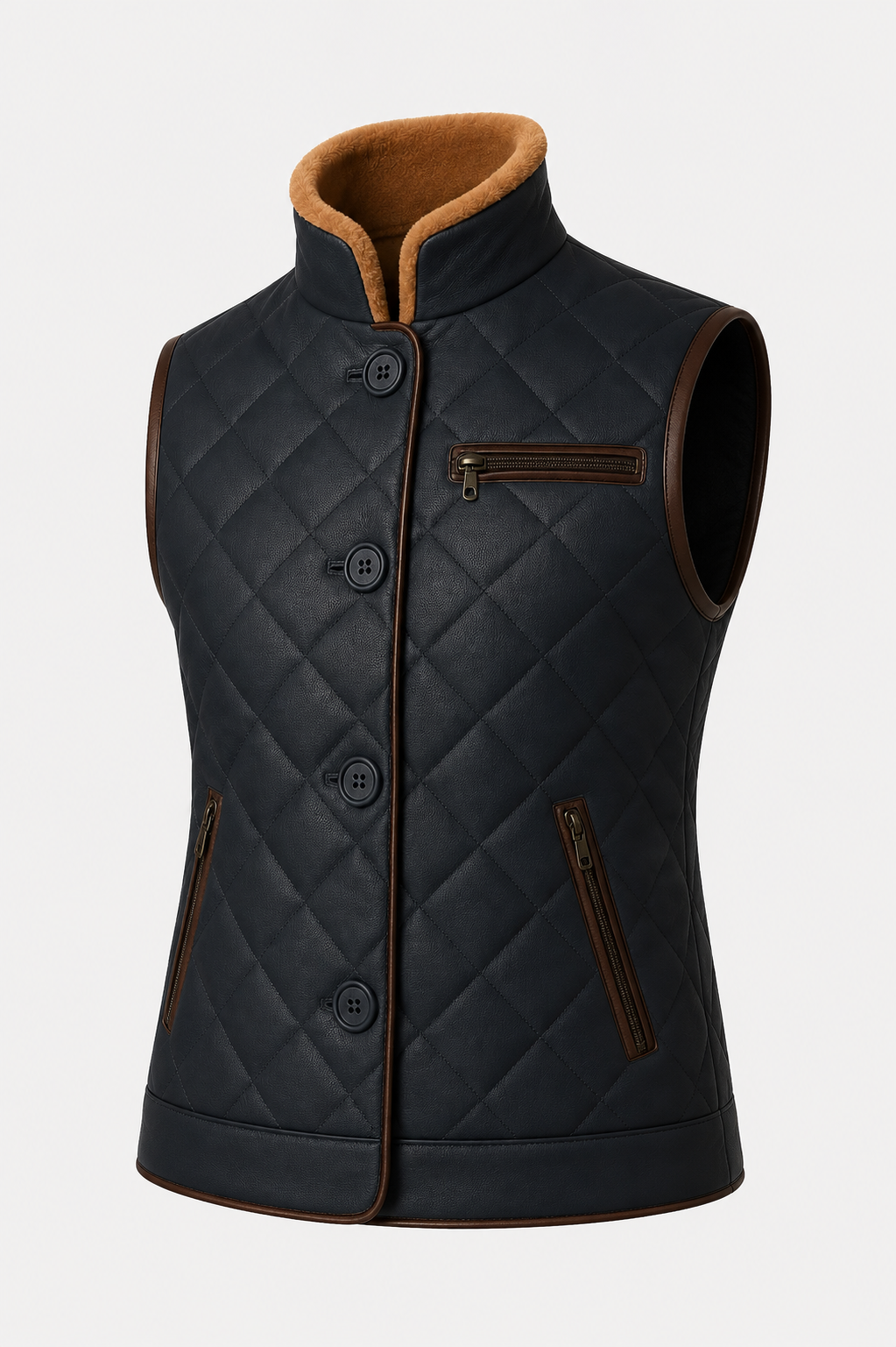 Estelle Shearling Gilet - Midnight Navy Blue