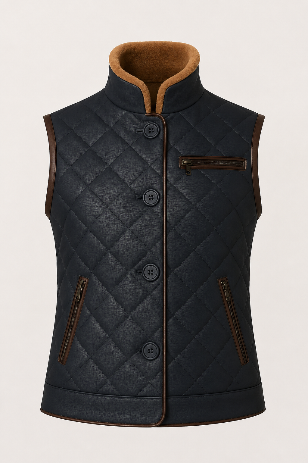 Estelle Shearling Gilet - Midnight Navy Blue