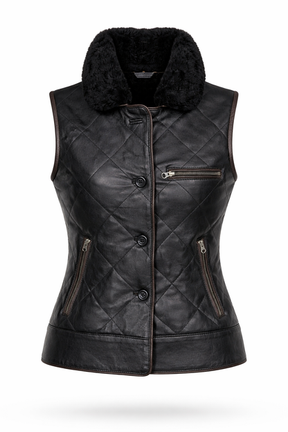 Blake Shearling Gilet - Black