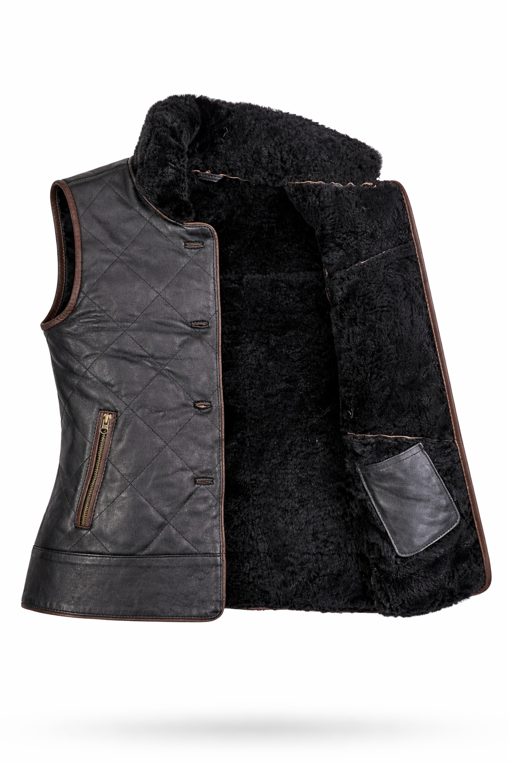 Blake Shearling Gilet - Black