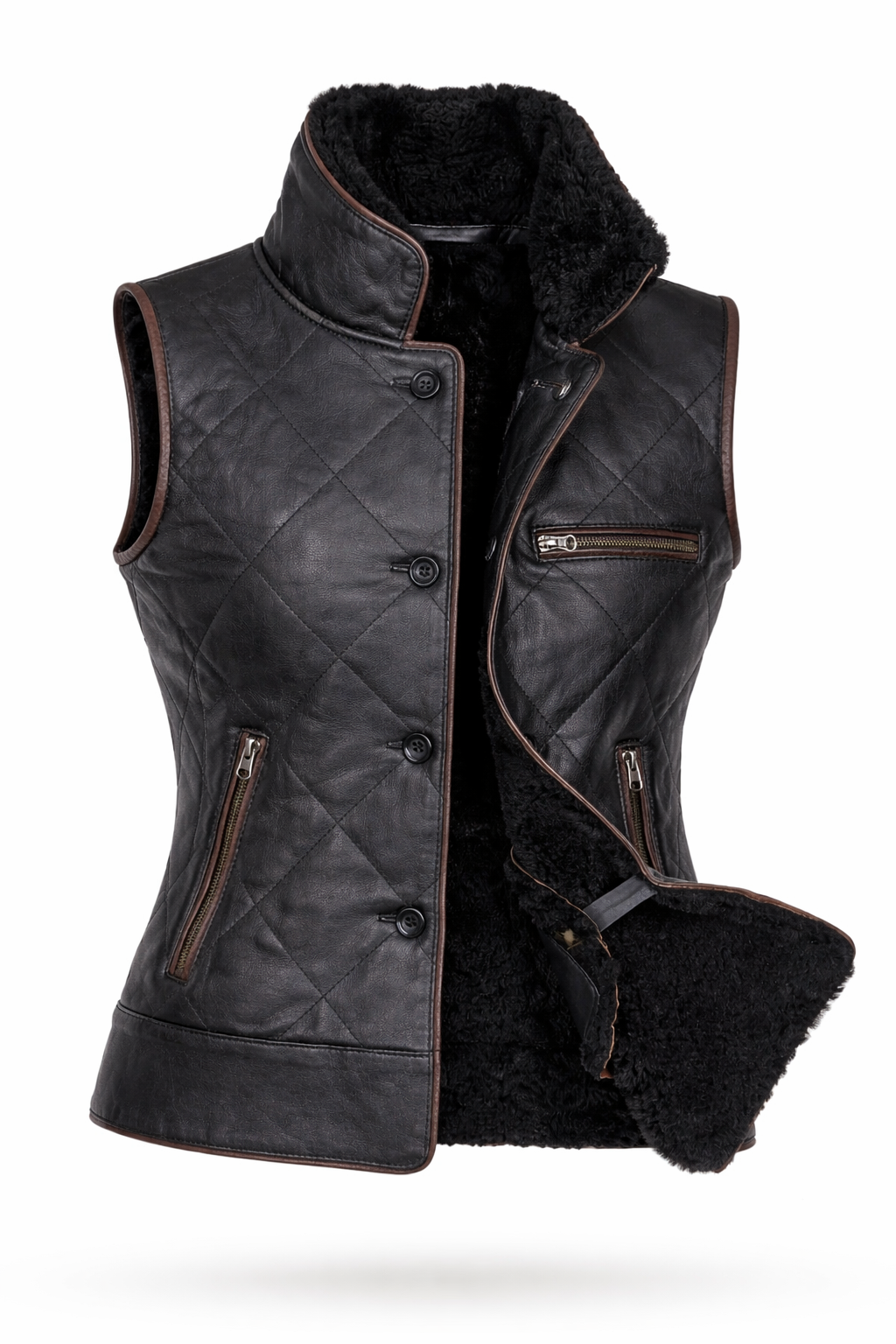 Blake Shearling Gilet - Black