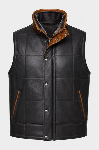 Waylon Shearling Gilet - Western Black
