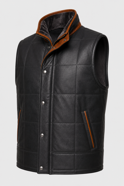 Waylon Shearling Gilet - Western Black